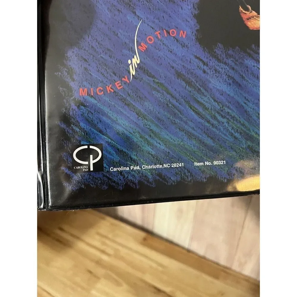 Vintage 90s Disney Mickey Mouse In Motion 3 Ring Binder w/ Folder & Pad